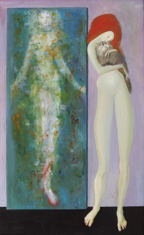 dead-molchun:Léonor Fini (1908 - 1996) La Double Constance, c1968 (101 x 67 cm)