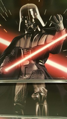 starwarsbehindthescenes:  Huge Darth Vader poster at Toys R Us