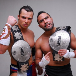 wrestlingmgc:  IWGP Junior Heavyweight Tag Team Champions Forever Hooligans 