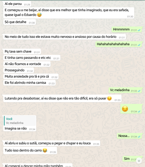 casalmathjo: Ela me contando como foi o chifre que ganhei ontem, amo essa mulher! O tesão não passou