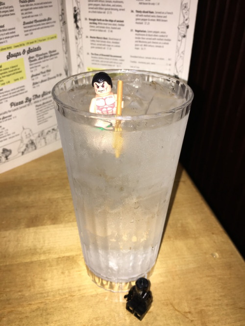 TONIGHT I ENJOYED A REFRESHING BEVERAGE IN KALAMAZOO, WHILE MY TWO SHIELD COMPANIONS ARGUED OVER WHE