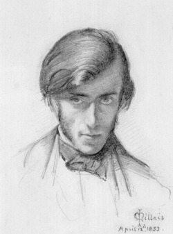 John Everett Millais (English, 1829-1896), Frederic George Stephens, 1853. Pencil, 8 1/2 in. x 6 in. (216 mm x 152 mm). National Portrait Gallery, London.