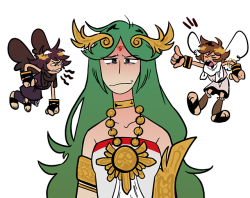 razzuldazzul:  Palutena and her two children;