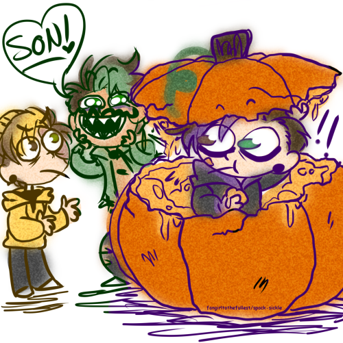 fangirltothefullest:Pumpkin Child!Inspired by this comic by @iguanamouth: https://fangirltothefulles