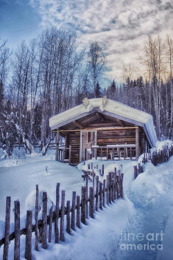 mistymorningme:  Robert Service Cabin Winter