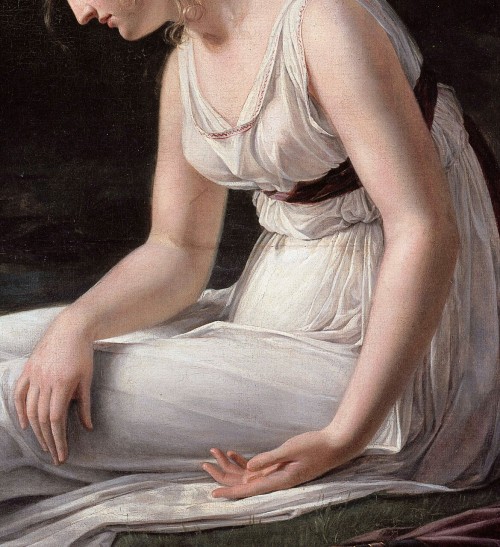 cimmerianweathers:Melancholy (detail), Constance Marie Charpentier, 1801. Oil on canvas.