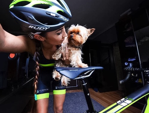 Cycling Girl Malena And Her Pup instagram.com/malenanowotarska