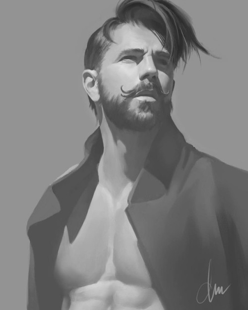 Portrait Practice @mr_kid #gayartist #portrait #paintings #digitalpainting #art #beard #artworks #art