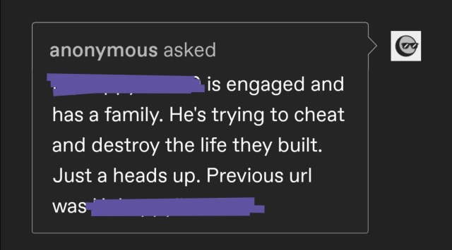 Dear Anon,I’m sorry to hear you are hurting because of the actions of one of the blogs I have contact with. That being said, I do need to clarify some things.I am not here to judge people for their life choices. I am not here to tell them they&rsquo