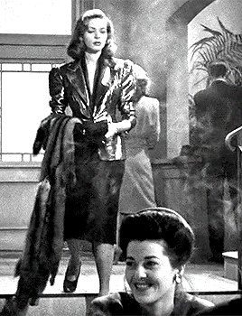 vintagegifsdaily:Vivian Sternwood Rutledge + outfits.↳ The Big Sleep (1946 dir. Howard Hawks