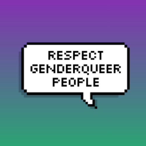 genderqueerpositivity: (Image description: two speech bubbles on gradient backgrounds. Left says: &l