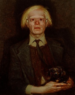 houndeye:  Jamie Wyeth Portrait of Andy Warholcrayon and pastel 