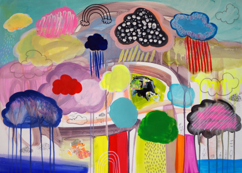Raincloud Family Reunion, Acrylic on Paper, 2015 Mary RobertsonSaatchi Art