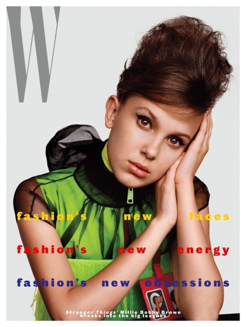 Millie Bobby Brown on the cover of W magazine, Volume 4, 2018. Photographed by Alasdair McLella