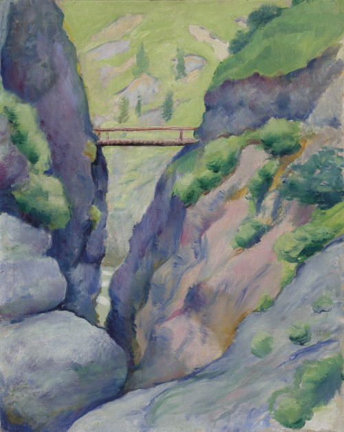 August Macke (German, 1887-1914), Schlucht in Tegernsee [Gorge in Tegernsee], 1910. Oil on canvas, 5