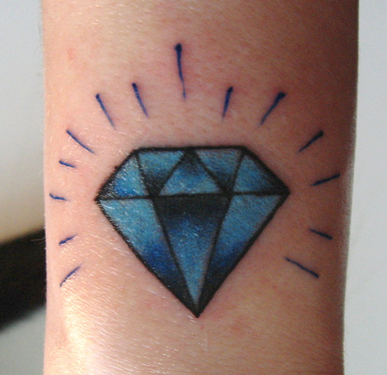 Exotic Tattoo and Piercing Studio  Heart shape blue diamond that  represents my love for my sister  Tattoo done by Max   Facebook