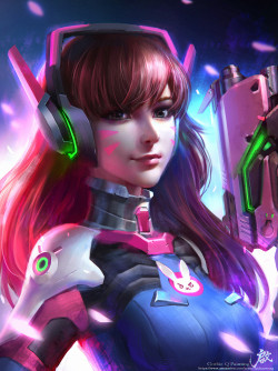 cyberclays:  D.Va - Overwatch fan art by