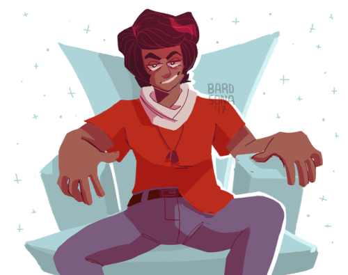 bardsona: a warmup thing after not drawing for literal days… here’s kevin sitting in a space thrONE???
