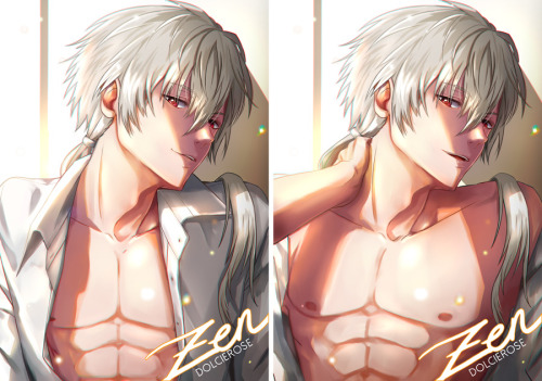 dolcierose:  A3&A4 Mystic Messenger - Zen/Hyun RyuPreventing myself to use his body as my frying pan to cook eggs, hotdogs and bacons! hahahaha Do not use, edit, claim, repost without my permission. character belongs to cheritz
