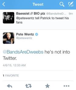 omgitspeterick:  Pete’s tweets about Patrick