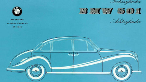 BMW 501, Baroque Angel Barockengel, 1952-64. Germany. 3 Alpenfahrt Austria 1955. Source Focus