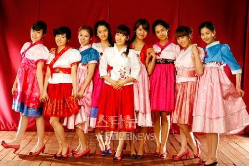 K-Pop bands in hanboks (last two photos show modern hanboks)2. Jewelry1, 3-7. Girls Generation