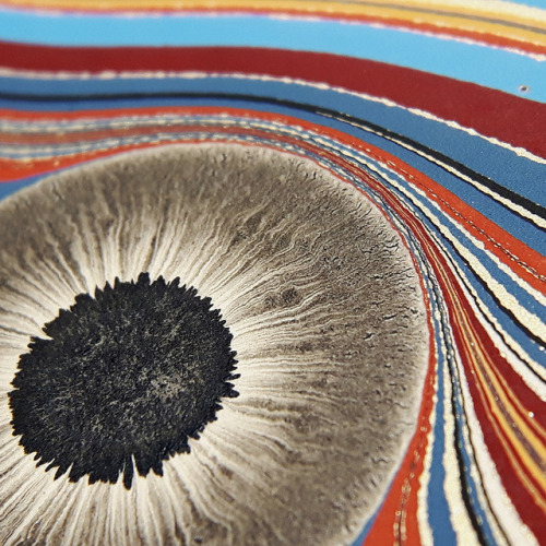 renato-crepaldi:Some detailed photos of a Tiger Eye marbled paper done by Renato Crepaldi. “Aqueous 