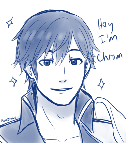 plerndraws:  yakusagi:  what if chrom had the brand of the exalt on some obscure place like his left nipple or his knee     The worst part is that Chrom thinks it’s perfectly normal 