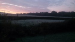 Frosty morning sunrise.