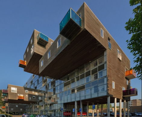 The WoZoCo apartments ( also known as Oklahoma)  Amsterdam, Netherlands, 1997.Responding to sit