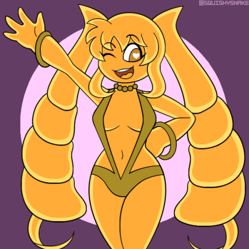 I was in the mood to draw a GOO GIRL, so I made a gift for @eversonitro of his sunshine Slimedere &a