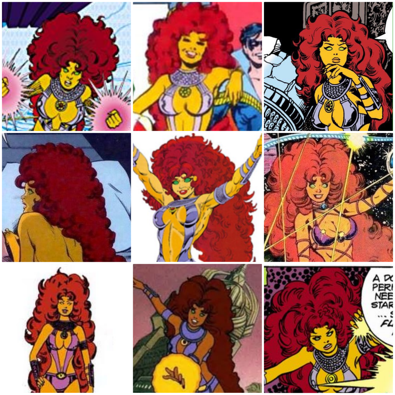 korytroy: “her race isnt an issue but isn’t starfire supposed to be orange.” “okay but she looks like a ghetto crackwhore hooker in that getup” kory in literally a bell bottom suit and mini-dresses with and w/o a fur coat. multiple starfires