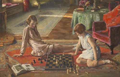 John Lavery  -  The Chess Players,  1929 Irish, 1856-1941 Oil on canvas