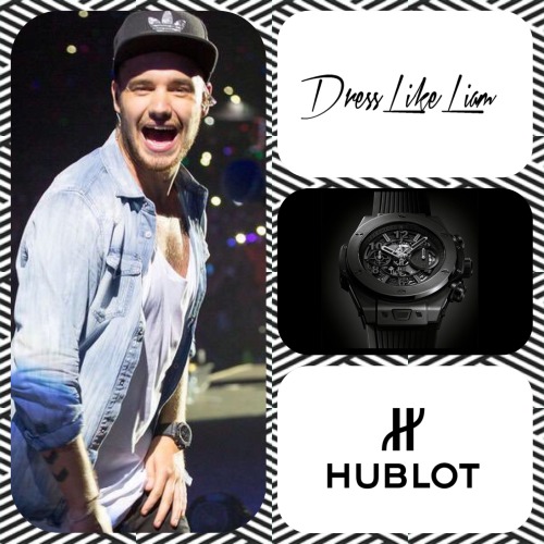 Liam at the OTRA Dubai show, 4 April 2015. Watch | Hublot Big Bang Unico in all black $21,700 | Limi