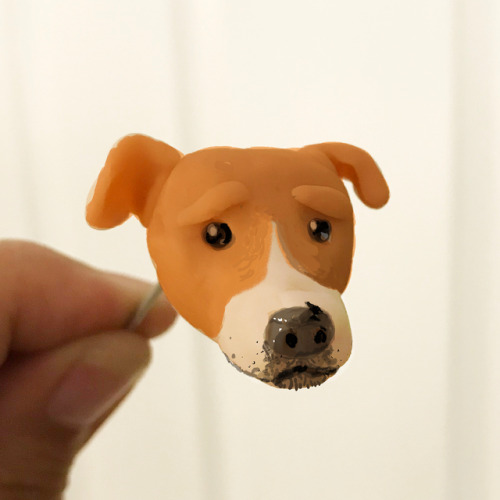 Sculpted my dog Charlie Brown over lunch. Just for funzos gave it a quick digital paint over. #dogs 