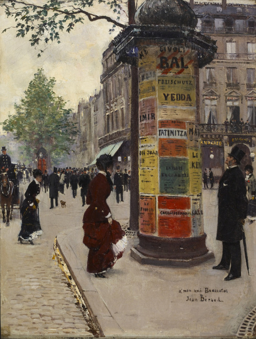 gregory-lejeune:Paris, kiosque, Jean Béraud, 1880-1884.Source: cc www.flickr.com/photos/gand