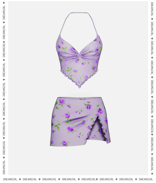 dream-girl: ♡ flower two piece set ♡ new mesh by dreamgirltop - 10 swatchescategory - top &gt; t