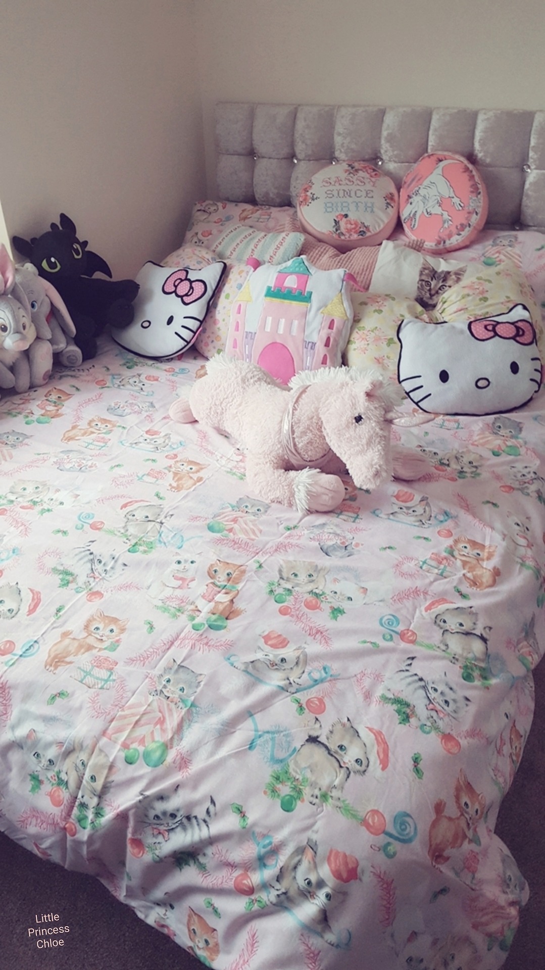 littleprincesschloe:  I bought myself pretty new Christmasy kitty bedding 🐺🎄