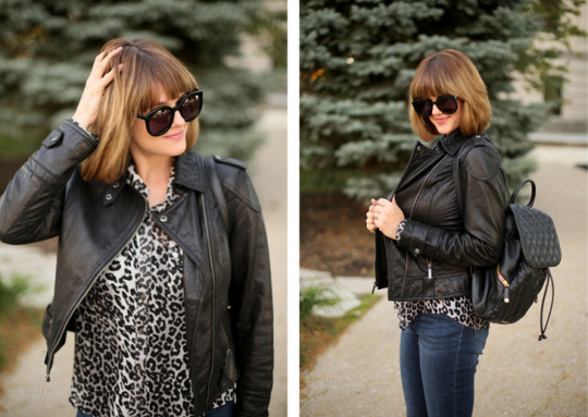 leopard, leather, Easy Outfit Idea