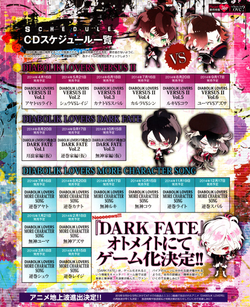 toudou:  Diabolik Lovers scans from March 2013 issue of Dengeki Girl's Style    