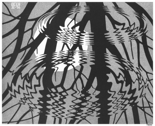 artist-mcescher: Rippled Surface, 1950, M.C. Escher