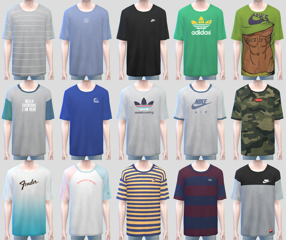 høste Mose Slagter KK's Sims4 — KK T-Shirts with Cap T-E (Male) New mesh Custom...