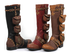 autumnsdarkwhisper:  steampunksteampunk:  Ladies Steampunk Gypsy Boho Boots http://steampunksteampunk.tumblr.com/  http://www.stepoutoftime.com/womens-steampunk-low-heel-boot-181silas