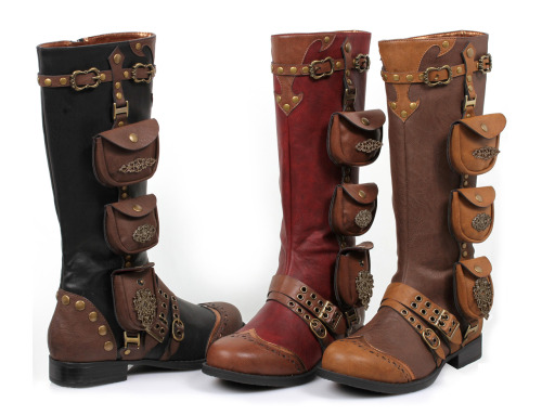 tabularojo:nothingeverlost:thehappysorceress:steampunksteampunk:Ladies Steampunk Gypsy Boho Boots ht