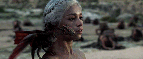 captainpoe:Drogon being a good boy to his mommy.