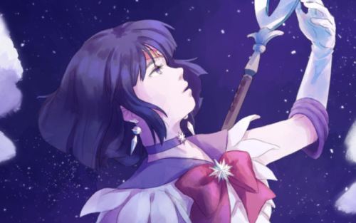 scribbledabble: Preview of my Sailor Saturn piece in @sailormoonzine! I also designed Jupiter and Me