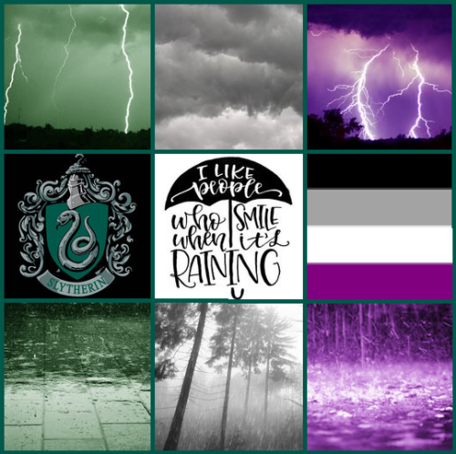 serpensort1a: lgbtplusaesthetic: Asexual Slytherin/rain moodboard for anon! !!!!!!!!