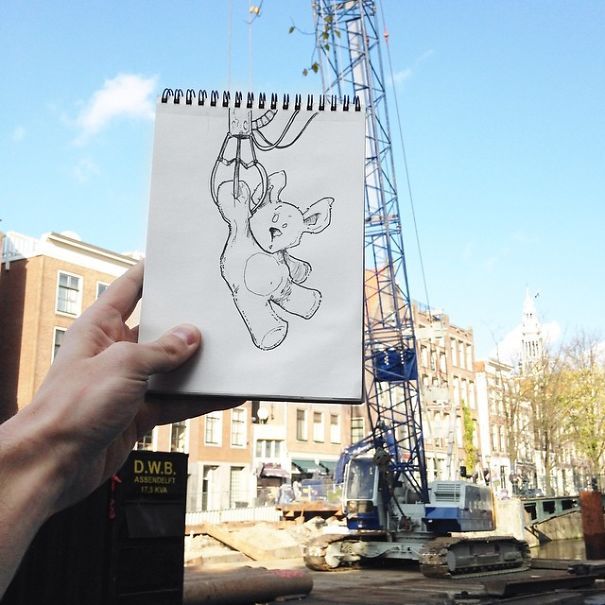 boredpanda:  I Walk The Streets And Cartoon-Bomb My Surroundings To Make People Smile