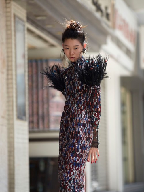 Yoon Young Bae wearing Chanel Fall 2017 Couture, photographed for The Glass Magazine Winter 2017