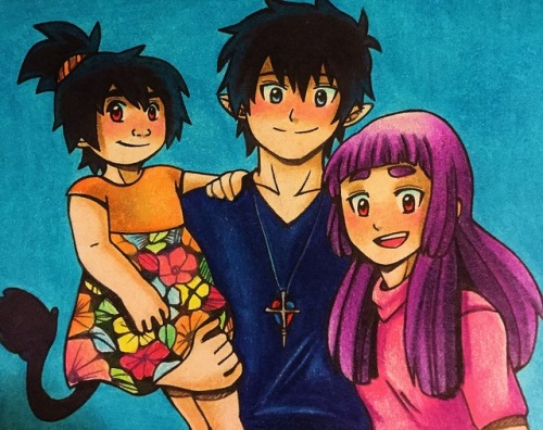 Rizumo - Happy familyRin and Izumo are taking a photo with their daughter AriOC Daughter Ari &copy; 